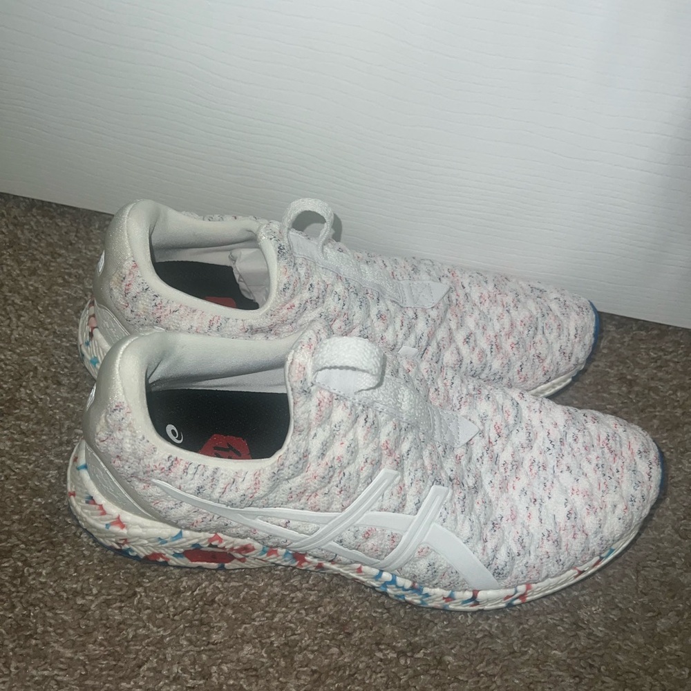 Asics White and Red Athletic Shoes